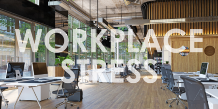 An office with Workplace Stress written across the top